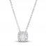 Diamond Necklace 1/3 ct tw Round-cut 14K White Gold 18"