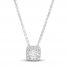 Diamond Necklace 1/3 ct tw Round-cut 14K White Gold 18"