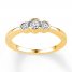 Three-Stone Ring 1/3 ct tw Diamonds 10K Yellow Gold