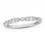 Diamond Anniversary Ring 1/8 ct tw Round/Baguette 10K White Gold