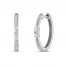 Forever Connected Diamond Hoop Earrings 1/3 ct tw Pear/Round-Cut 10K White Gold