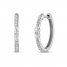 Forever Connected Diamond Hoop Earrings 1/3 ct tw Pear/Round-Cut 10K White Gold