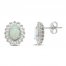 Lab-Created Opal & Lab-Created White Sapphire Earrings Sterling Silver