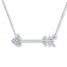 Arrow Heart Necklace 1/15 ct tw Diamonds Sterling Silver