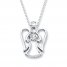 Unstoppable Love 1/6 ct tw Necklace Sterling Silver Angel