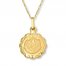 Children's Baptism Medal Necklace 14K Yellow Gold