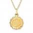 Children's Baptism Medal Necklace 14K Yellow Gold