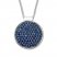 Lab-Created Sapphire Disc Necklace Pave-set Sterling Silver