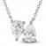 Diamond Double Pear Necklace 1/2 ct tw 10K White Gold 18"