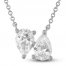 Diamond Double Pear Necklace 1/2 ct tw 10K White Gold 18"