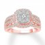 Diamond Engagement Ring 1 ct tw Round-cut 10K Rose Gold