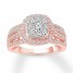 Diamond Engagement Ring 1 ct tw Round-cut 10K Rose Gold
