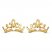 Children's Crown Stud Earrings 14K Yellow Gold