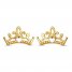 Children's Crown Stud Earrings 14K Yellow Gold