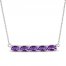 Amethyst Bar Necklace Sterling Silver 18"