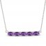 Amethyst Bar Necklace Sterling Silver 18"