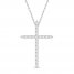 Lab-Created Diamonds by KAY Cross Necklace 1/2 ct tw 14K White Gold 18"