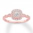 Diamond Engagement Ring 1/4 ct tw Round-cut 10K Rose Gold