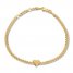Heart Curb Chain Bracelet 14K Yellow Gold Adjustable