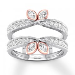 Diamond Enhancer Ring 1/2 cttw Round/Marquise 14K Two-Tone Gold