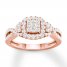 Diamond Engagement Ring 1/2 ct tw Round-cut 10K Rose Gold