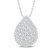Diamond Teardrop Necklace 3/4 ct tw 10K White Gold 18"