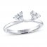 Leo Diamond Enhancer Band 1/3 ct tw Round-cut 14K White Gold