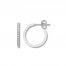 Diamond Hoop Earrings 1/4 ct tw Round-cut 10K White Gold