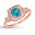 Le Vian Blue Zircon Ring 3/8 ct tw Diamonds 14K Strawberry Gold
