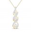 Diamond Twist Necklace 1/5 ct tw Round-Cut 10K Yellow Gold 18"