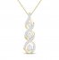 Diamond Twist Necklace 1/5 ct tw Round-Cut 10K Yellow Gold 18"