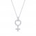 Diamond Female Symbol Necklace 1/4 ct tw Round/Baguette Sterling Silver 18"