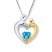 Mother & Child Necklace Blue Topaz Sterling Silver/10K Gold