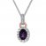 Amethyst Necklace White Topaz Sterling Silver/10K Rose Gold