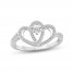 Two as One Diamond Ring 1/5 ct tw Round-Cut 10K White Gold