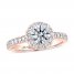 THE LEO Ideal Cut Diamond Engagement Ring 1-1/3 ct tw 14K Rose Gold