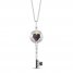 Disney Treasures Alice in Wonderland 'Key' Diamond & Garnet Necklace 1/10 ct tw Sterling Silver/10K Yellow Gold