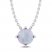 Lab-Created Opal Solitaire Necklace Sterling Silver