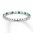 Stackable Ring Lab-Created Emeralds 1/20 ct tw Diamonds