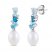 Cultured Pearl, Blue Topaz & White Topaz Earrings Sterling Silver