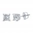 Diamond Earrings 1-1/4 ct tw Princess-cut 14K White Gold