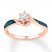 Diamond Promise Ring 1/6 ct tw Blue/White 10K Rose Gold
