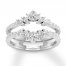 Previously Owned Diamond Enhancer Ring 3/4 ct tw Marquise/Round 14K White Gold