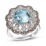 Le Vian Creme Brulee Aquamarine Ring 3/4 ct tw Diamonds 14K Vanilla Gold