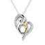 Diamond Necklace 1/15 ct tw Round-cut 10K Two-Tone Gold