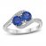 Blue/White Lab-Created Sapphire Two-Stone Ring Sterling Silver