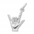I Love You Sign Language Charm Sterling Silver