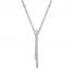 Diamond Lariat Necklace 1/3 ct tw Round-cut 14K White Gold