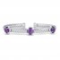 Amethyst Braided Cuff Bracelet Sterling Silver