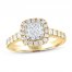 Leo Diamond Engagement Ring 1 ct tw Princess/Round 14K Two-Tone Gold